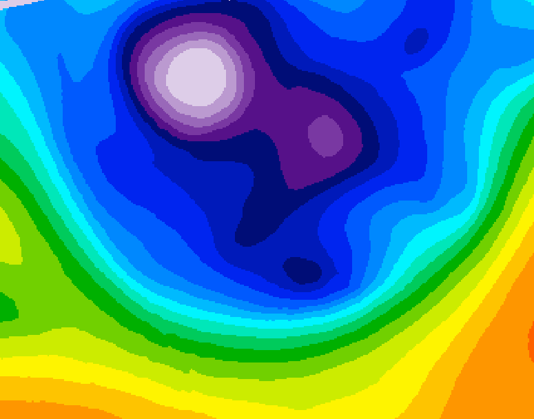 GDPS 500 millibar geopotential height 132 hour forecast chart for Canada based on 2026/02/23 0000Z data
