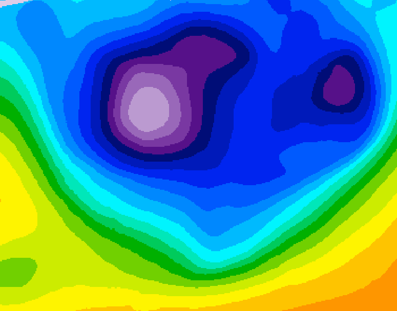 GDPS 500 millibar geopotential height 198 hour forecast chart for Canada based on 2026/02/23 0000Z data