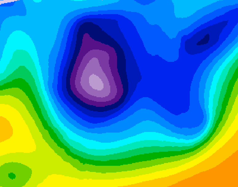 GDPS 500 millibar geopotential height 222 hour forecast chart for Canada based on 2026/02/23 0000Z data