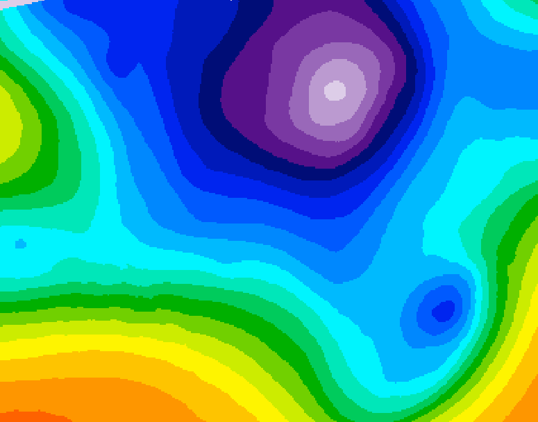 GDPS 500 millibar geopotential height 006 hour forecast chart for Canada based on 2026/02/23 1200Z data