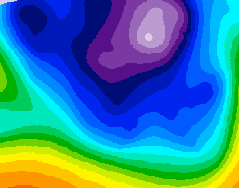 GDPS 500 millibar geopotential height 030 hour forecast chart for Canada based on 2026/02/23 1200Z data