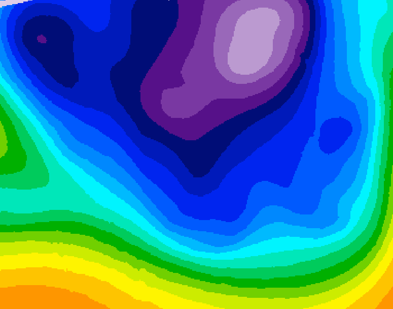 GDPS 500 millibar geopotential height 036 hour forecast chart for Canada based on 2026/02/23 1200Z data