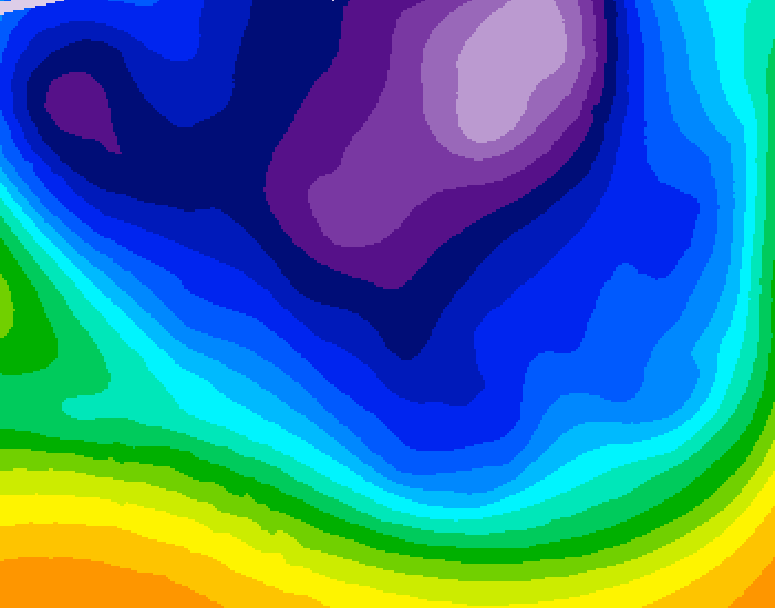 GDPS 500 millibar geopotential height 042 hour forecast chart for Canada based on 2026/02/23 1200Z data