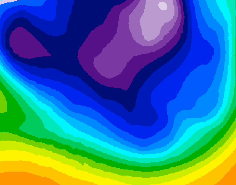 GDPS 500 millibar geopotential height 048 hour forecast chart for Canada based on 2026/02/23 1200Z data