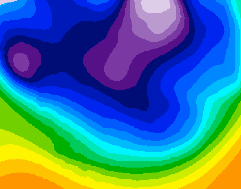 GDPS 500 millibar geopotential height 060 hour forecast chart for Canada based on 2026/02/23 1200Z data
