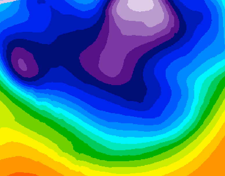 GDPS 500 millibar geopotential height 066 hour forecast chart for Canada based on 2026/02/23 1200Z data