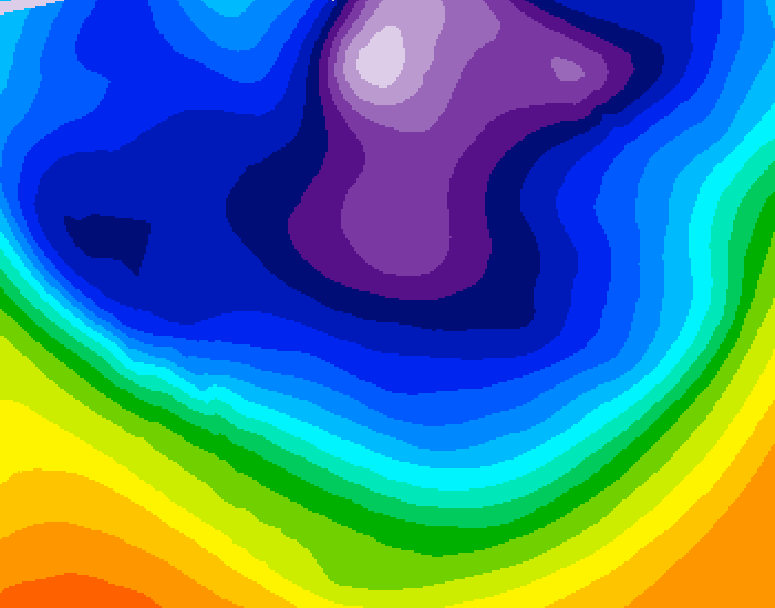 GDPS 500 millibar geopotential height 078 hour forecast chart for Canada based on 2026/02/23 1200Z data