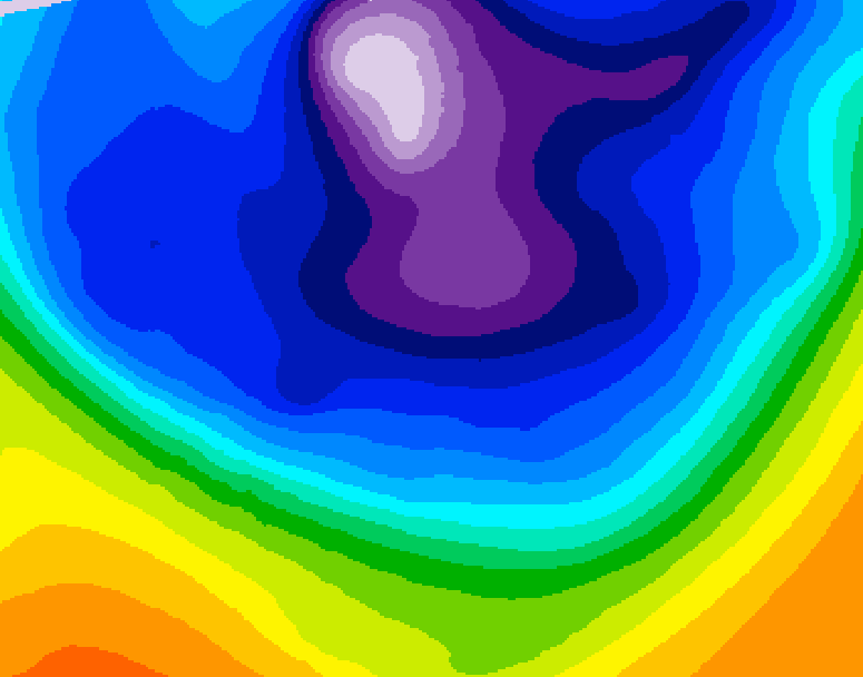 GDPS 500 millibar geopotential height 090 hour forecast chart for Canada based on 2026/02/23 1200Z data