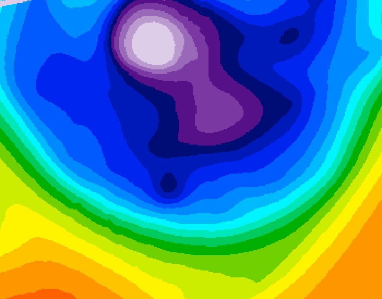 GDPS 500 millibar geopotential height 102 hour forecast chart for Canada based on 2026/02/23 1200Z data