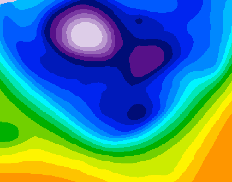 GDPS 500 millibar geopotential height 126 hour forecast chart for Canada based on 2026/02/23 1200Z data