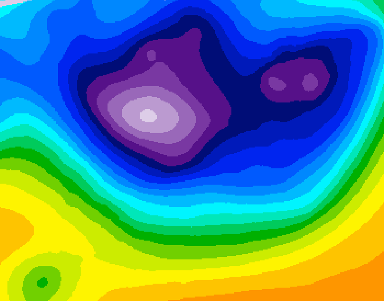 GDPS 500 millibar geopotential height 198 hour forecast chart for Canada based on 2026/02/23 1200Z data