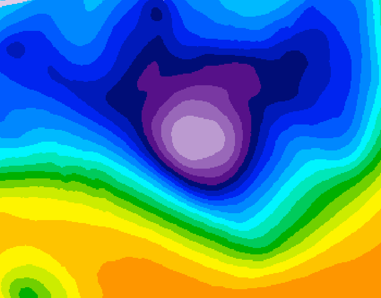 GDPS 500 millibar geopotential height 222 hour forecast chart for Canada based on 2026/02/23 1200Z data