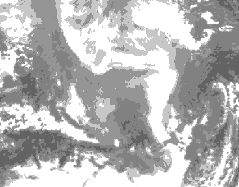 GDPS total cloud 042 hour forecast chart for Canada based on 2026/02/23 0000Z data