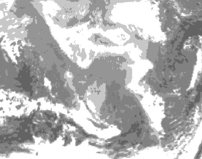 GDPS total cloud 054 hour forecast chart for Canada based on 2026/02/23 0000Z data