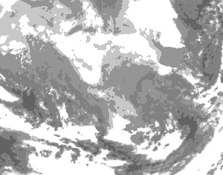 GDPS total cloud 072 hour forecast chart for Canada based on 2026/02/23 0000Z data