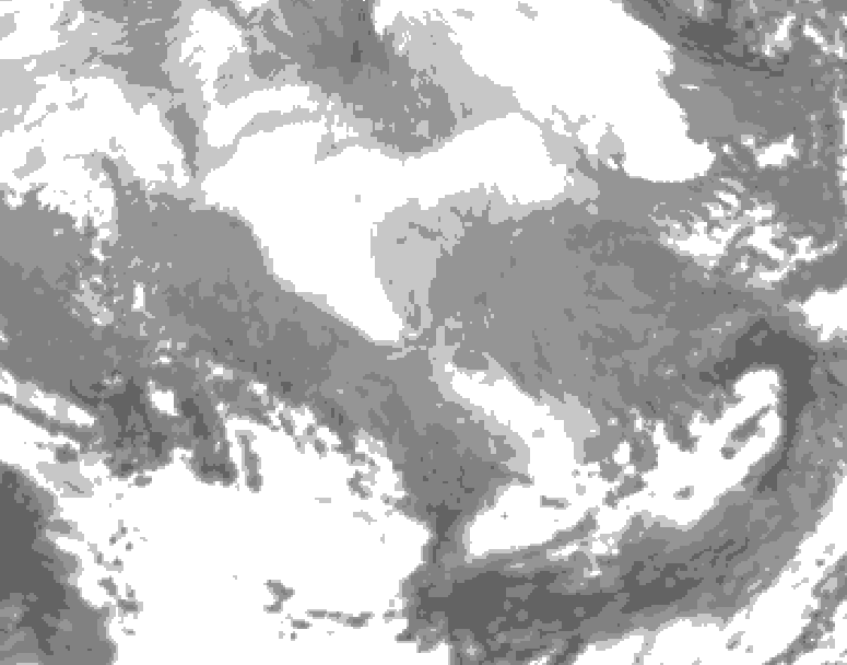 GDPS total cloud 084 hour forecast chart for Canada based on 2026/02/23 0000Z data