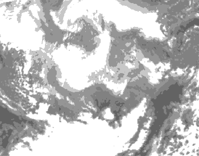 GDPS total cloud 114 hour forecast chart for Canada based on 2026/02/23 0000Z data