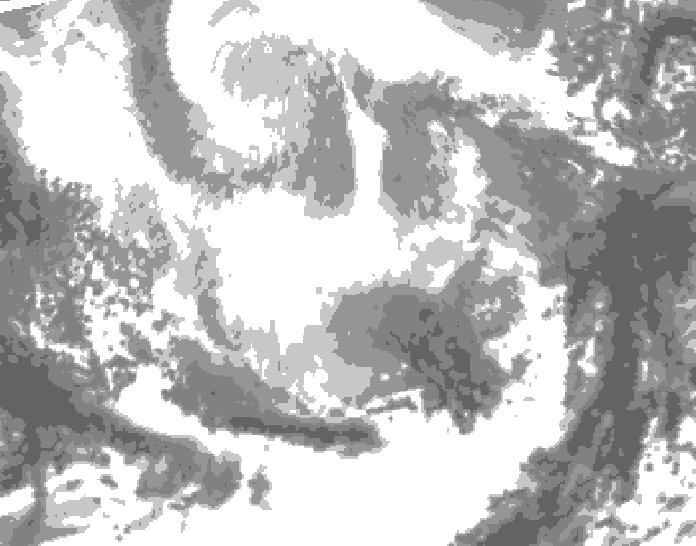 GDPS total cloud 126 hour forecast chart for Canada based on 2026/02/23 0000Z data