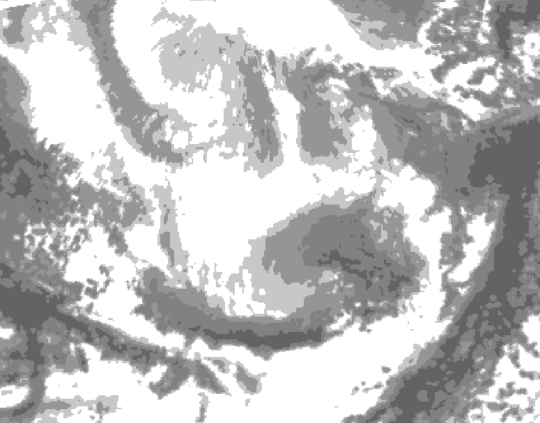GDPS total cloud 132 hour forecast chart for Canada based on 2026/02/23 0000Z data
