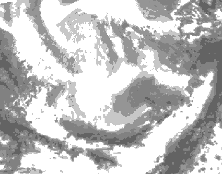 GDPS total cloud 138 hour forecast chart for Canada based on 2026/02/23 0000Z data