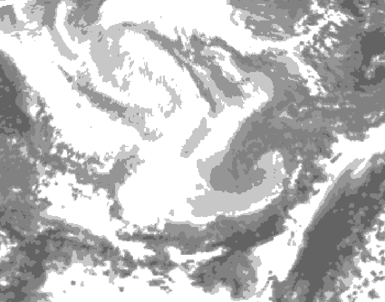 GDPS total cloud 150 hour forecast chart for Canada based on 2026/02/23 0000Z data
