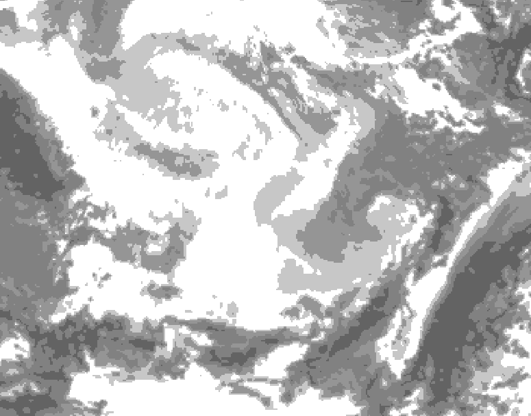 GDPS total cloud 156 hour forecast chart for Canada based on 2026/02/23 0000Z data