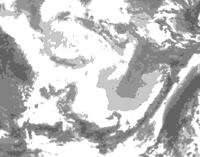 GDPS total cloud 162 hour forecast chart for Canada based on 2026/02/23 0000Z data