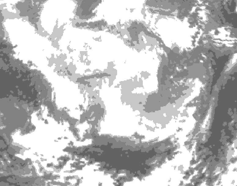 GDPS total cloud 174 hour forecast chart for Canada based on 2026/02/23 0000Z data
