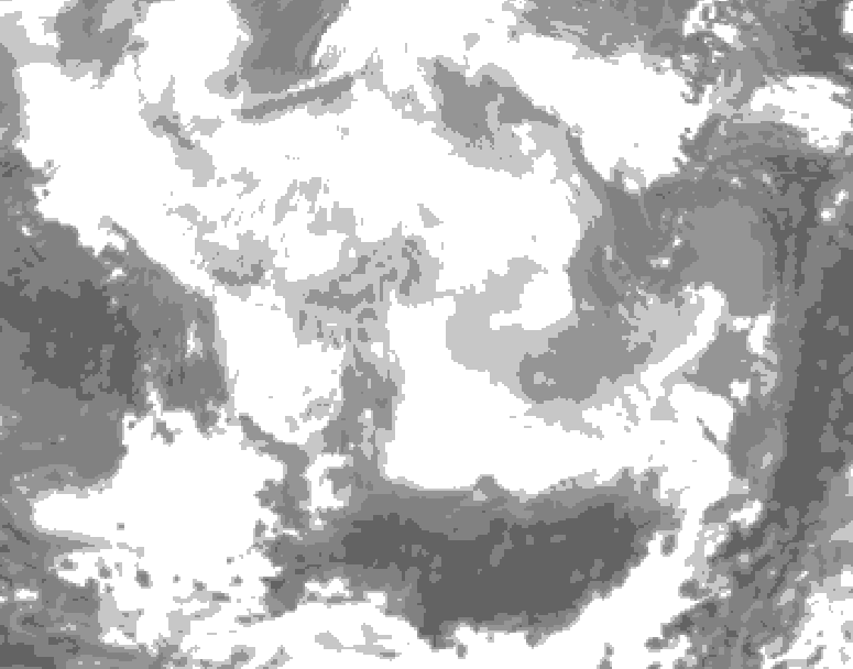 GDPS total cloud 180 hour forecast chart for Canada based on 2026/02/23 0000Z data