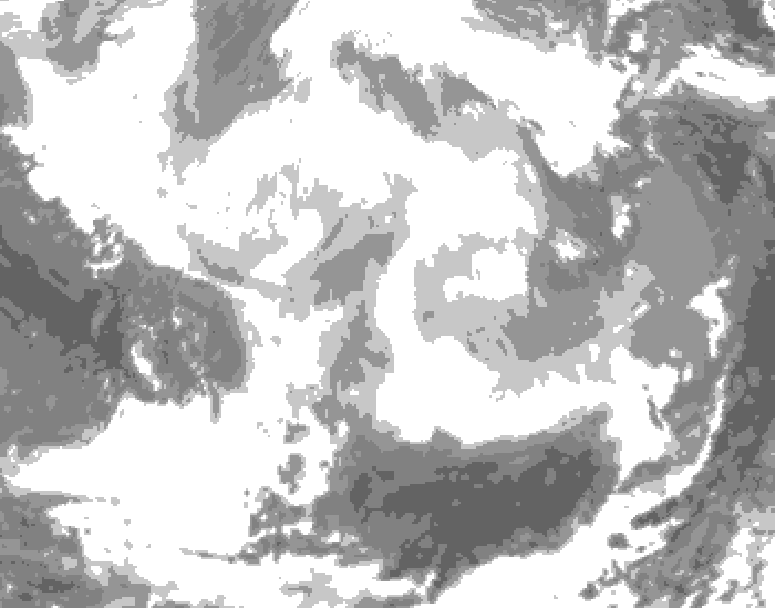 GDPS total cloud 186 hour forecast chart for Canada based on 2026/02/23 0000Z data