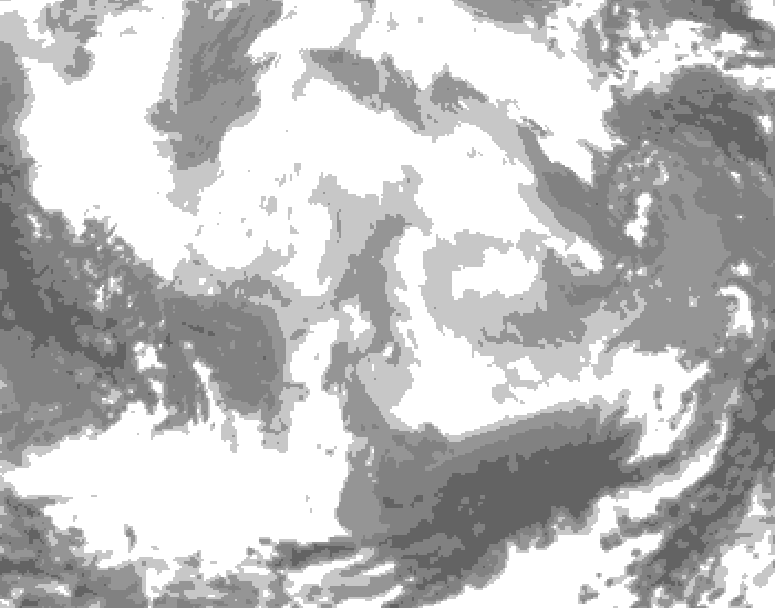 GDPS total cloud 192 hour forecast chart for Canada based on 2026/02/23 0000Z data
