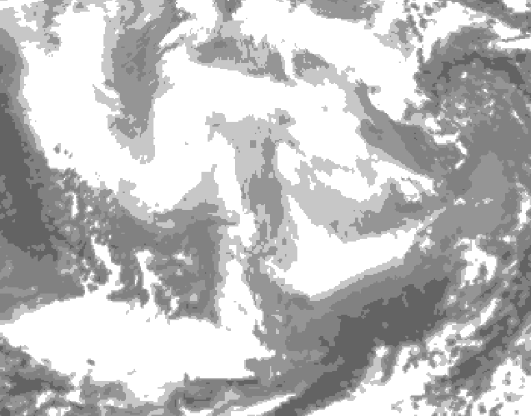 GDPS total cloud 198 hour forecast chart for Canada based on 2026/02/23 0000Z data