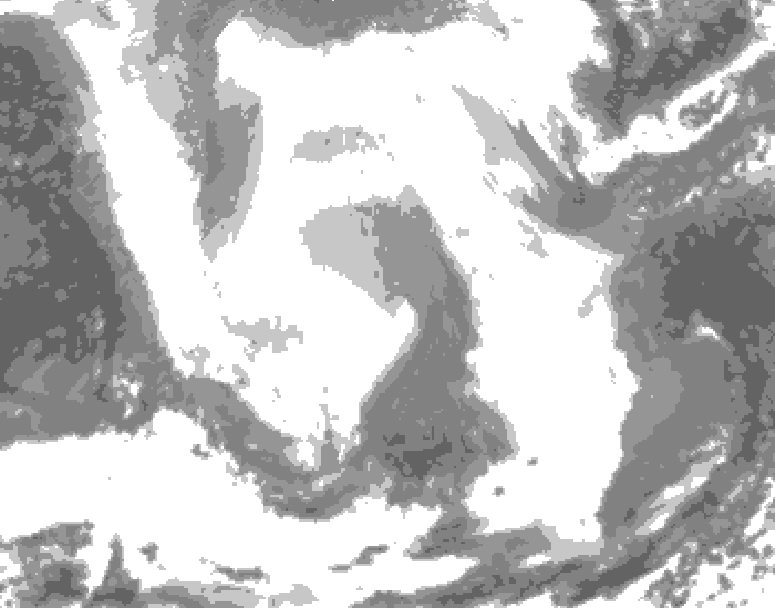 GDPS total cloud 228 hour forecast chart for Canada based on 2026/02/23 0000Z data