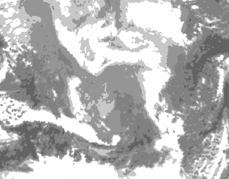 GDPS total cloud 036 hour forecast chart for Canada based on 2026/02/23 1200Z data