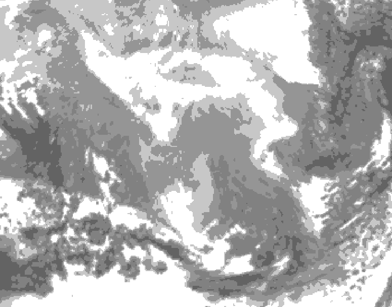 GDPS total cloud 048 hour forecast chart for Canada based on 2026/02/23 1200Z data