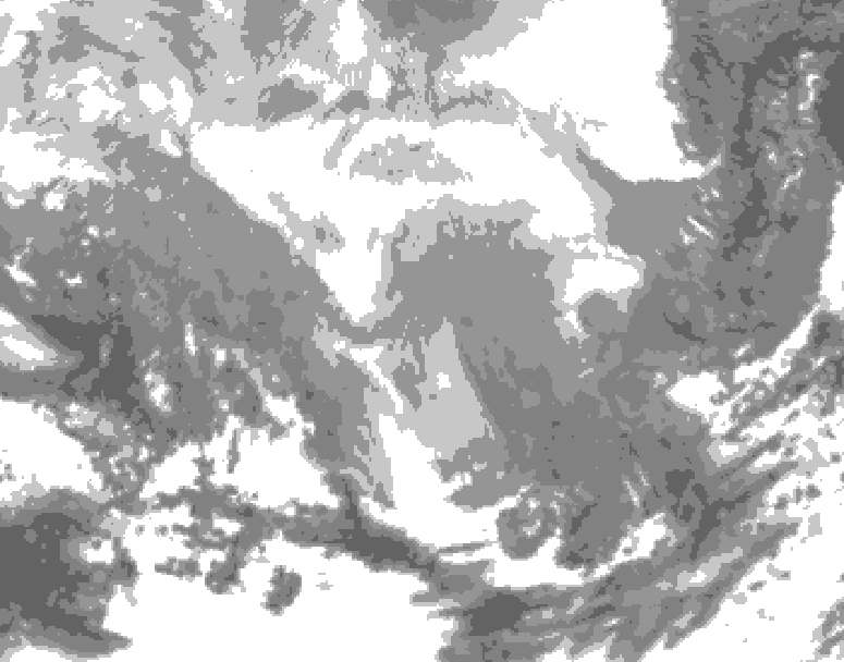 GDPS total cloud 054 hour forecast chart for Canada based on 2026/02/23 1200Z data