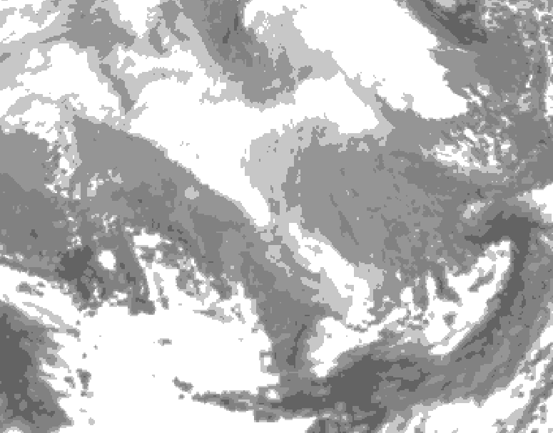 GDPS total cloud 072 hour forecast chart for Canada based on 2026/02/23 1200Z data