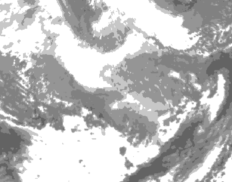 GDPS total cloud 084 hour forecast chart for Canada based on 2026/02/23 1200Z data
