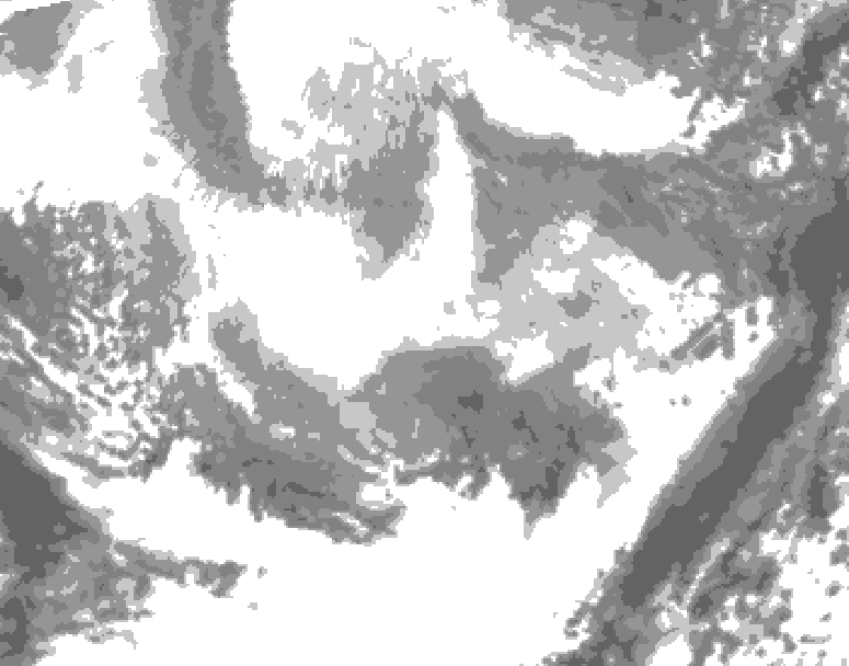 GDPS total cloud 108 hour forecast chart for Canada based on 2026/02/23 1200Z data
