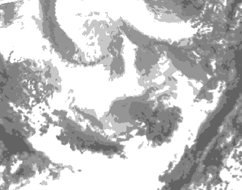 GDPS total cloud 114 hour forecast chart for Canada based on 2026/02/23 1200Z data
