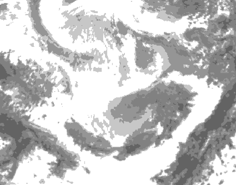 GDPS total cloud 126 hour forecast chart for Canada based on 2026/02/23 1200Z data