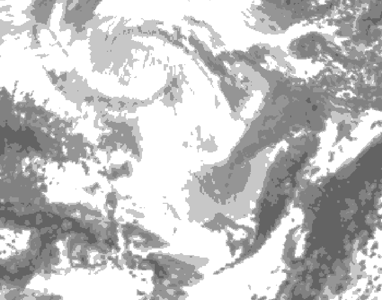 GDPS total cloud 138 hour forecast chart for Canada based on 2026/02/23 1200Z data
