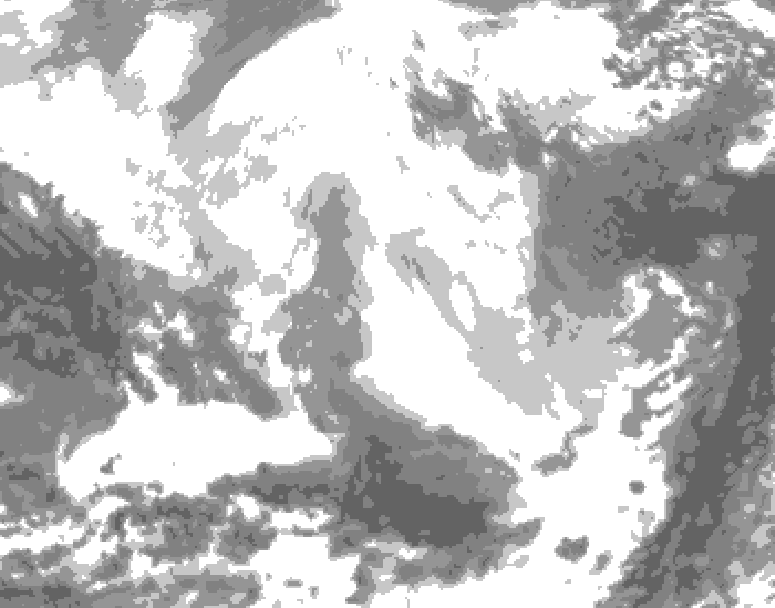 GDPS total cloud 162 hour forecast chart for Canada based on 2026/02/23 1200Z data