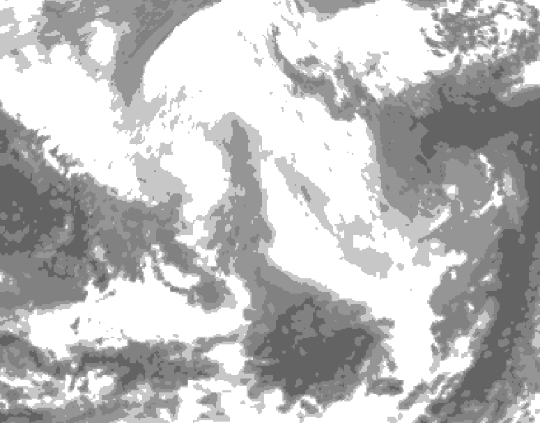 GDPS total cloud 168 hour forecast chart for Canada based on 2026/02/23 1200Z data