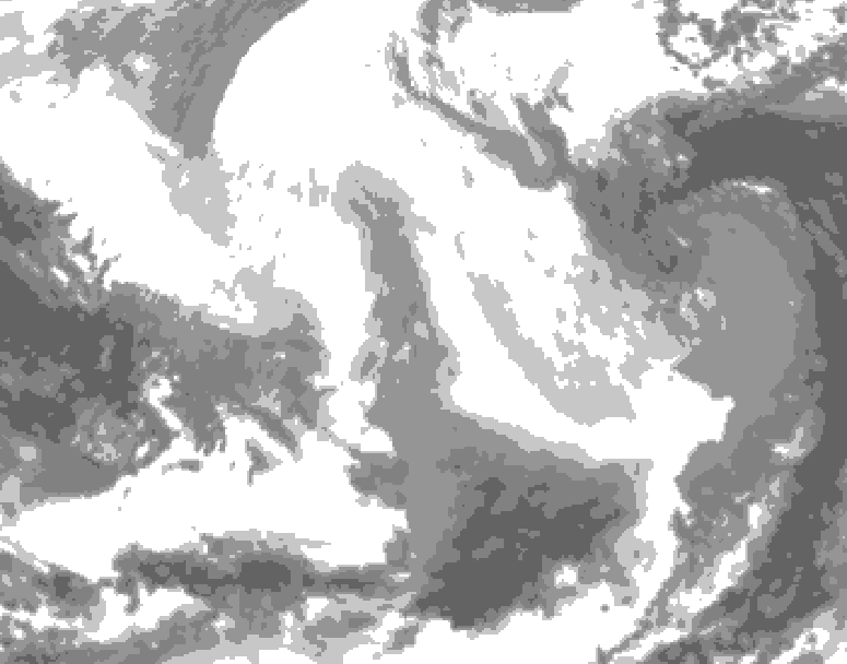 GDPS total cloud 174 hour forecast chart for Canada based on 2026/02/23 1200Z data