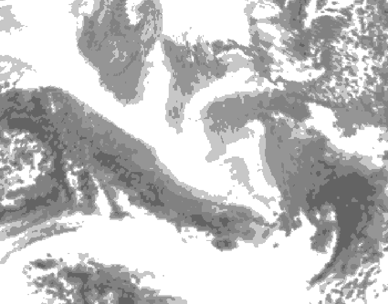 GDPS total cloud 234 hour forecast chart for Canada based on 2026/02/23 1200Z data