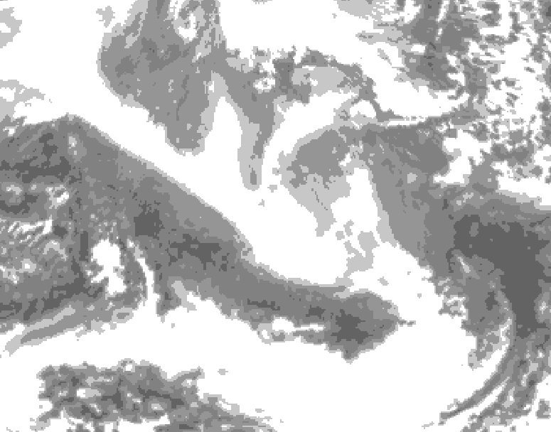 GDPS total cloud 240 hour forecast chart for Canada based on 2026/02/23 1200Z data