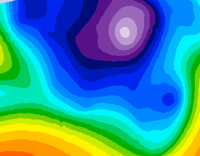 GDPS 500 millibar geopotential height 006 hour forecast chart for Canada based on 2026/02/24 0000Z data