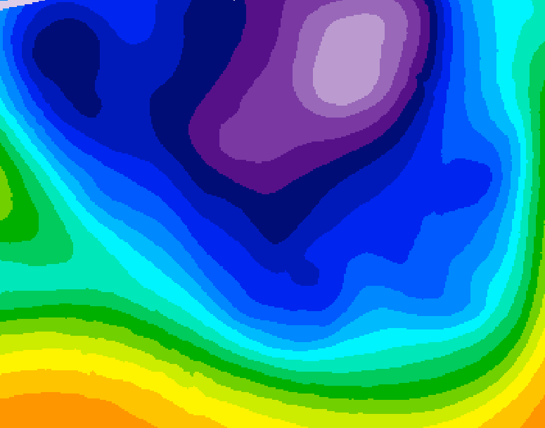 GDPS 500 millibar geopotential height 024 hour forecast chart for Canada based on 2026/02/24 0000Z data