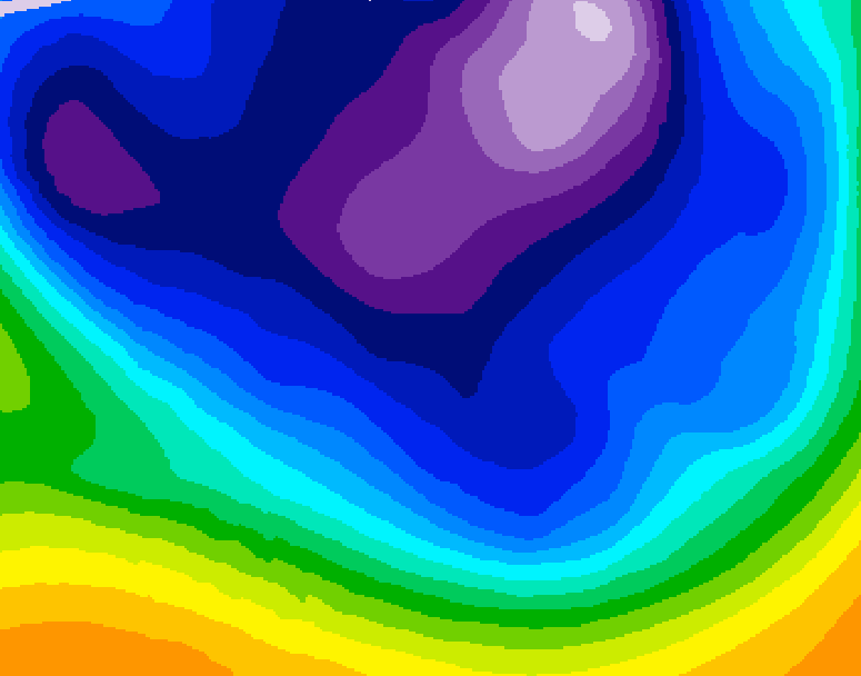 GDPS 500 millibar geopotential height 036 hour forecast chart for Canada based on 2026/02/24 0000Z data